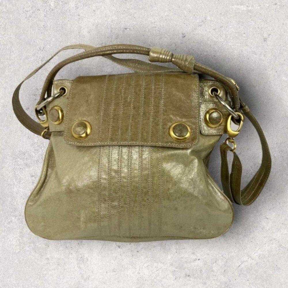 Cynthia Rowley Hillary Metallic Gold‎ Shoulder Bag Adjustable Strap Purse Boho